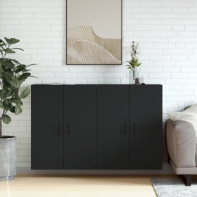 Wall cabinets 2 units engineered wood black by vidaXL, Sideboards - Ref: Foro24-3197882, Price: 137,78 €, Discount: %