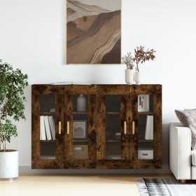 Wandschränke, 2 Stück, Holzwerkstoff, geräucherte Eiche von vidaXL, Sideboards - Ref: Foro24-3197902, Preis: 155,39 €, Rabatt: %