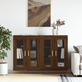 Wandschränke, 2 Stück, Eichenbraun, Holzwerkstoff von vidaXL, Sideboards - Ref: Foro24-3197904, Preis: 179,44 €, Rabatt: %