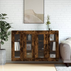 Wandschränke, 2 Stück, Holzwerkstoff, geräucherte Eiche von vidaXL, Sideboards - Ref: Foro24-3197910, Preis: 135,96 €, Rabatt: %