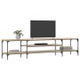 Mueble TV madera ingeniería y hierro roble sonoma 201x35x45 cm de vidaXL, Muebles TV - Ref: Foro24-831814, Precio: 77,65 €, D...