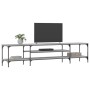 Mueble TV madera ingeniería y hierro gris Sonoma 201x35x45 cm de vidaXL, Muebles TV - Ref: Foro24-831816, Precio: 79,87 €, De...