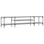 Mueble TV madera ingeniería y hierro gris Sonoma 201x35x45 cm de vidaXL, Muebles TV - Ref: Foro24-831816, Precio: 79,87 €, De...