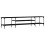 Mueble TV madera ingeniería y hierro negro 201x35x45 cm de vidaXL, Muebles TV - Ref: Foro24-831813, Precio: 80,36 €, Descuent...