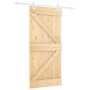 Puerta corredera con herrajes madera maciza de pino 90x210 cm de vidaXL, Puertas - Ref: Foro24-3203160, Precio: 213,08 €, Des...