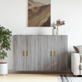 Wall cabinets 2 pcs Sonoma gray engineered wood by vidaXL, Sideboards - Ref: Foro24-3197879, Price: 144,34 €, Discount: %