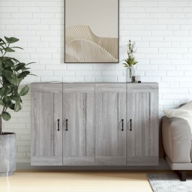 Wall cabinets 2 units engineered wood Sonoma gray by vidaXL, Sideboards - Ref: Foro24-3197991, Price: 126,63 €, Discount: %