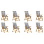 Folding garden chairs and cushions 8 pcs solid acacia wood by vidaXL, Garden chairs - Ref: Foro24-3075083, Price: 665,99 €, D...