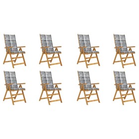 Folding garden chairs and cushions 8 pcs solid acacia wood by vidaXL, Garden chairs - Ref: Foro24-3075083, Price: 665,99 €, D...