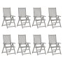 Reclining garden chairs and cushions 8 units gray acacia wood by vidaXL, Garden chairs - Ref: Foro24-3075159, Price: 587,38 €...