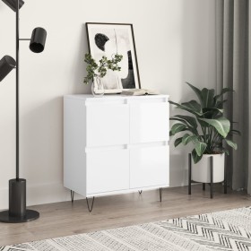 Glossy white plywood sideboard 60x35x70 cm by vidaXL, Sideboards - Ref: Foro24-831214, Price: 71,91 €, Discount: %