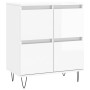 Glossy white plywood sideboard 60x35x70 cm by vidaXL, Sideboards - Ref: Foro24-831214, Price: 71,99 €, Discount: %