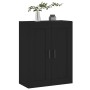 Black engineered wood wall cabinet 69.5x34x90 cm by vidaXL, Sideboards - Ref: Foro24-830389, Price: 76,48 €, Discount: %