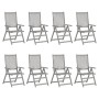 Reclining garden chairs and cushions 8 units gray acacia wood by vidaXL, Garden chairs - Ref: Foro24-3075163, Price: 578,96 €...