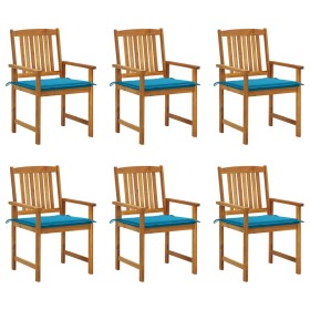 Garden chairs and cushions 6 units solid acacia wood by vidaXL, Garden chairs - Ref: Foro24-3078155, Price: 379,99 €, Discoun...