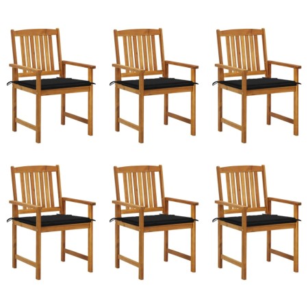 Garden chairs and cushions 6 units solid acacia wood by vidaXL, Garden chairs - Ref: Foro24-3078158, Price: 395,33 €, Discoun...