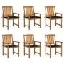 Garden chairs and cushions 6 units solid acacia wood by vidaXL, Garden chairs - Ref: Foro24-3078158, Price: 395,33 €, Discoun...