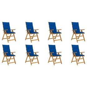 Folding garden chairs and cushions 8 pcs solid acacia wood by vidaXL, Garden chairs - Ref: Foro24-3075079, Price: 659,99 €, D...