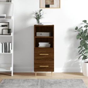 Oak brown engineered wood sideboard 34.5x34x90 cm by vidaXL, Sideboards - Ref: Foro24-828659, Price: 62,99 €, Discount: %