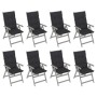 Reclining garden chairs and cushions 8 units gray acacia wood by vidaXL, Garden chairs - Ref: Foro24-3075156, Price: 583,99 €...