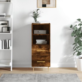 Smoked oak engineered wood sideboard 34.5x34x90 cm by vidaXL, Sideboards - Ref: Foro24-828657, Price: 60,99 €, Discount: %