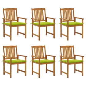 Garden chairs and cushions 6 units solid acacia wood by vidaXL, Garden chairs - Ref: Foro24-3078162, Price: 396,99 €, Discoun...