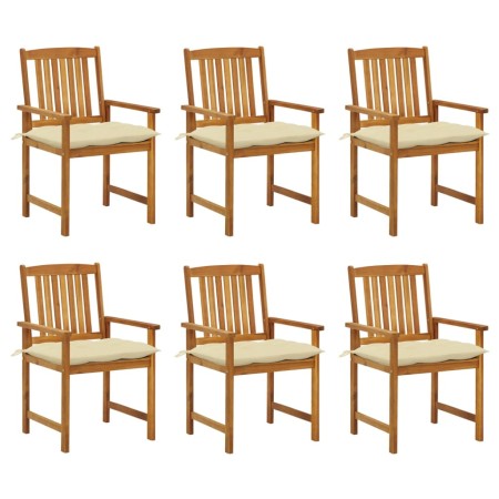 Garden chairs and cushions 6 units solid acacia wood by vidaXL, Garden chairs - Ref: Foro24-3078183, Price: 387,07 €, Discoun...