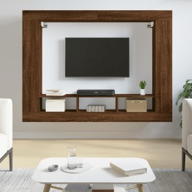 Brown oak engineered wood TV cabinet 152x22x113 cm by vidaXL, Closets and storage - Ref: Foro24-833729, Price: 96,62 €, Disco...