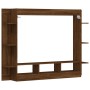 Brown oak engineered wood TV cabinet 152x22x113 cm by vidaXL, Closets and storage - Ref: Foro24-833729, Price: 96,51 €, Disco...