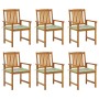 Garden chairs and cushions 6 units solid acacia wood by vidaXL, Garden chairs - Ref: Foro24-3078163, Price: 432,99 €, Discoun...