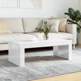 Mesa de centro madera de ingeniería blanco brillo 102x50x36 cm de vidaXL, Mesas de centro - Ref: Foro24-823368, Precio: 49,46...