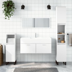 White engineered wood bathroom cabinet with mirror by vidaXL, Bathroom furniture - Ref: Foro24-833884, Price: 51,72 €, Discou...