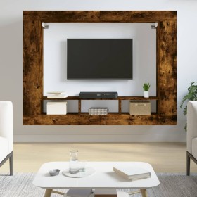 Holzwerkstoff geräucherte Eiche TV-Möbel 152x22x113 cm von vidaXL, Schränke und Lagerung - Ref: Foro24-833727, Preis: 91,43 €...