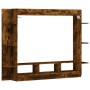 Holzwerkstoff geräucherte Eiche TV-Möbel 152x22x113 cm von vidaXL, Schränke und Lagerung - Ref: Foro24-833727, Preis: 91,43 €...