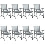 Garden dining chairs 8 units solid acacia wood with cushions by vidaXL, Garden chairs - Ref: Foro24-3078434, Price: 662,80 €,...