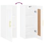 Glossy white engineered wood wall cabinet 34.5x34x90 cm by vidaXL, Sideboards - Ref: Foro24-830486, Price: 53,34 €, Discount: %