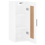 Armario de pared madera ingeniería blanco brillo 34,5x34x90 cm de vidaXL, Aparadores - Ref: Foro24-830526, Precio: 53,09 €, D...