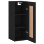 Black engineered wood wall cabinet 34.5x34x90 cm by vidaXL, Sideboards - Ref: Foro24-830517, Price: 47,83 €, Discount: %