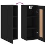 Black engineered wood wall cabinet 34.5x34x90 cm by vidaXL, Sideboards - Ref: Foro24-830517, Price: 47,83 €, Discount: %