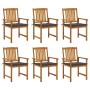 Garden chairs and cushions 6 units solid acacia wood by vidaXL, Garden chairs - Ref: Foro24-3078151, Price: 430,60 €, Discoun...