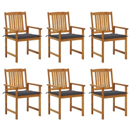 Garden chairs and cushions 6 units solid acacia wood by vidaXL, Garden chairs - Ref: Foro24-3078151, Price: 430,60 €, Discoun...