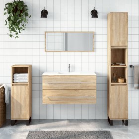 Armario de baño con espejo madera de ingeniería roble Sonoma de vidaXL, Muebles de baño - Ref: Foro24-833881, Precio: 55,62 €...