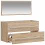 Badezimmerschrank mit Spiegel aus Sonoma-Eiche von vidaXL, Badezimmermöbel - Ref: Foro24-833881, Preis: 55,54 €, Rabatt: %