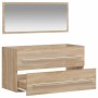 Bathroom cabinet with mirror engineered wood Sonoma oak by vidaXL, Bathroom furniture - Ref: Foro24-833881, Price: 55,54 €, D...