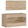 Badezimmerschrank mit Spiegel aus Sonoma-Eiche von vidaXL, Badezimmermöbel - Ref: Foro24-833881, Preis: 55,54 €, Rabatt: %