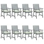 Dining garden chairs 8 pcs solid acacia wood with cushions by vidaXL, Garden chairs - Ref: Foro24-3078443, Price: 692,60 €, D...