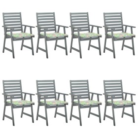 Dining garden chairs 8 pcs solid acacia wood with cushions by vidaXL, Garden chairs - Ref: Foro24-3078443, Price: 598,99 €, D...