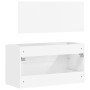 Armario de baño con espejo madera de ingeniería blanco brillo de vidaXL, Muebles de baño - Ref: Foro24-833883, Precio: 60,50 ...