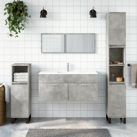 Concrete Gray Engineered Wood Mirrored Bathroom Cabinet by vidaXL, Bathroom furniture - Ref: Foro24-833887, Price: 50,53 €, D...