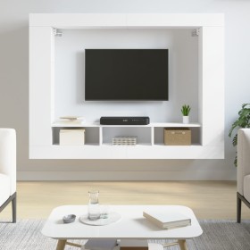 White engineered wood TV cabinet 152x22x113 cm by vidaXL, Closets and storage - Ref: Foro24-833722, Price: 96,51 €, Discount: %